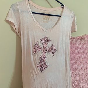 Pink velvet stone shirt